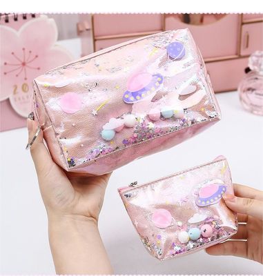 Trendy Style Baumwolle Leinwand Reißverschluss Reisetasche Make-up Kosmetik Tasche mit festem Muster