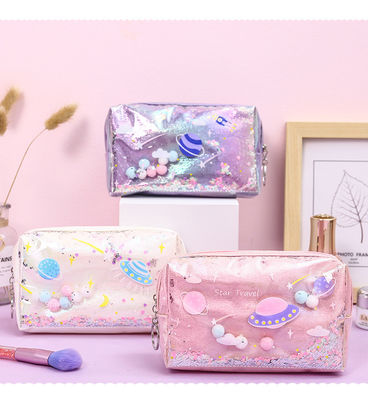 Trendy Style Baumwolle Leinwand Reißverschluss Reisetasche Make-up Kosmetik Tasche mit festem Muster