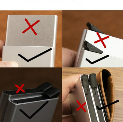 angepasst Farbe Pop Up PU Leder Metall Brieftasche Blockierung automatische Aluminium Kreditkartenhalter angepasst