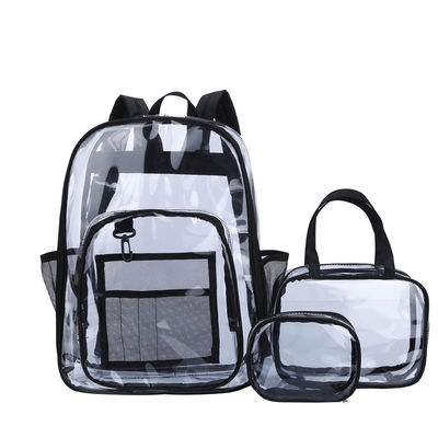 Multi-Pocket Transparent Schul Rucksack mit benutzerdefiniertem Logo und wasserdichtem Funktion