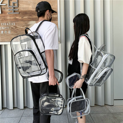 Multi-Pocket Transparent Schul Rucksack mit benutzerdefiniertem Logo und wasserdichtem Funktion