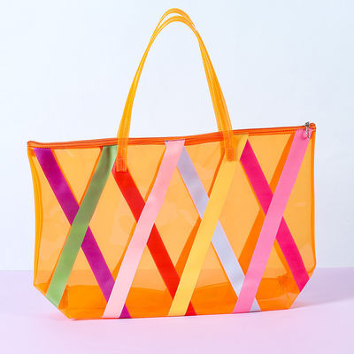 Großhandel Online-Shopping Große PVC-Tote-Strandtasche mit individuellem Logo akzeptiert