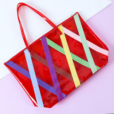 Großhandel Online-Shopping Große PVC-Tote-Strandtasche mit individuellem Logo akzeptiert