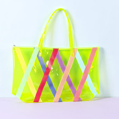 Großhandel Online-Shopping Große PVC-Tote-Strandtasche mit individuellem Logo akzeptiert