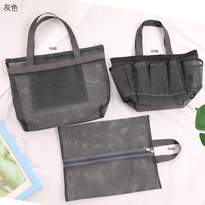 Tote Mesh Make-up Reisetasche Waschbeutel Großkapazität Portable Multi-Pocket Strandbeutel Schwimmbad