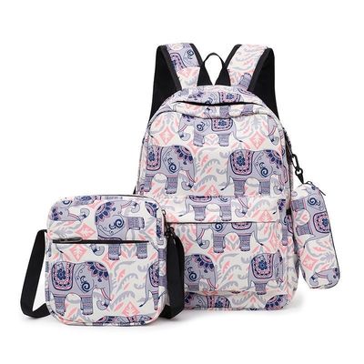 Alltägliches Schulleben 3-teiliges Set Schultaschen für Teenagermädchen Schönes Druck-Rücksack für Frauen