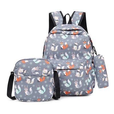Alltägliches Schulleben 3-teiliges Set Schultaschen für Teenagermädchen Schönes Druck-Rücksack für Frauen