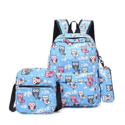 Alltägliches Schulleben 3-teiliges Set Schultaschen für Teenagermädchen Schönes Druck-Rücksack für Frauen