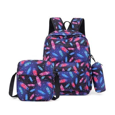 Alltägliches Schulleben 3-teiliges Set Schultaschen für Teenagermädchen Schönes Druck-Rücksack für Frauen