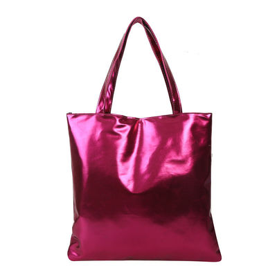 Weicher Handtasche einfache feste Farbe glänzendes Patent Leder für süße Mädchen Einkaufstasche
