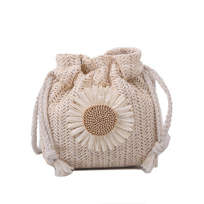 Handtasche für Frauen Strand Unisex Stroh Crossbody Schulter Handtasche Sommer Gewebte Eimer Tasche