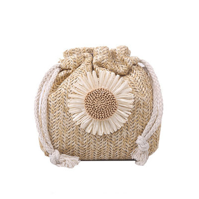 Handtasche für Frauen Strand Unisex Stroh Crossbody Schulter Handtasche Sommer Gewebte Eimer Tasche