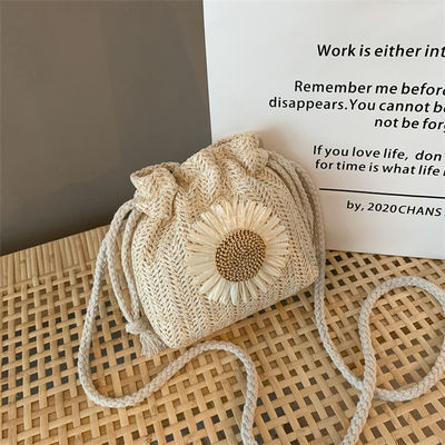 Handtasche für Frauen Strand Unisex Stroh Crossbody Schulter Handtasche Sommer Gewebte Eimer Tasche