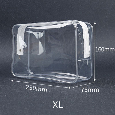 Pvc-Zipper Toilettenartikel Kosmetik-Tasche Custom-Größe Logo klare Make-up-Tasche für Frauen Mode-Stil