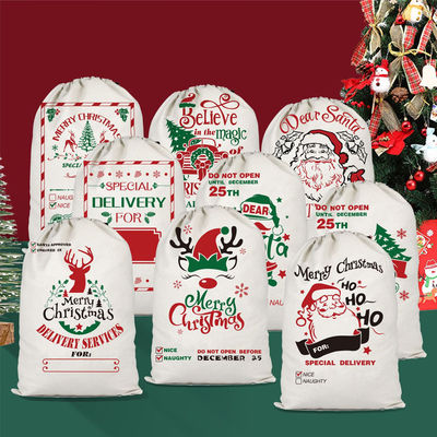 angepasste Farbe und benutzerdefiniertes Logo akzeptiert Weihnachts-Portable Canvas-Taschen wiederverwendbar