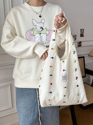 Hochschüler-Schultertasche Großkapazität Tote-Tasche mit süßem Blumendruckdesign