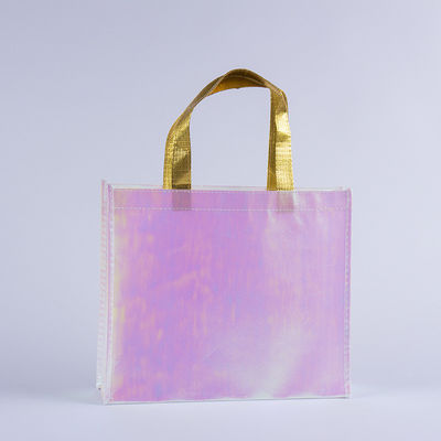 Druckgeschneiderte Logo nicht gewebte metallische glänzende laminierte Geschenk-Tote-Tasche für das tägliche Leben