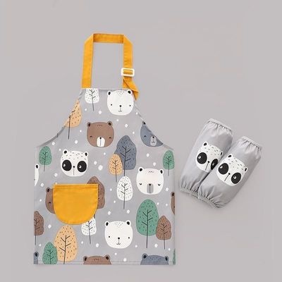 Uniform Bulk Cute Wasserdicht PU Pflege Kinder Kinder Malvorhang mit Ärmeln