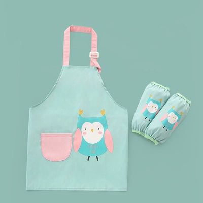 Uniform Bulk Cute Wasserdicht PU Pflege Kinder Kinder Malvorhang mit Ärmeln
