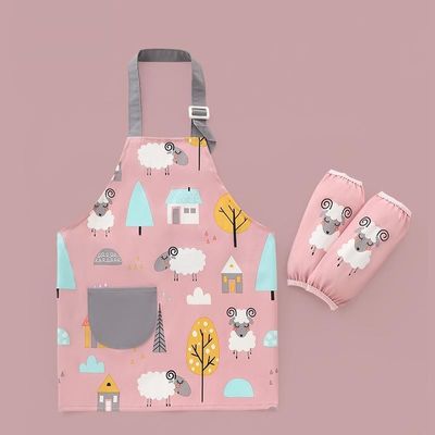 Uniform Bulk Cute Wasserdicht PU Pflege Kinder Kinder Malvorhang mit Ärmeln