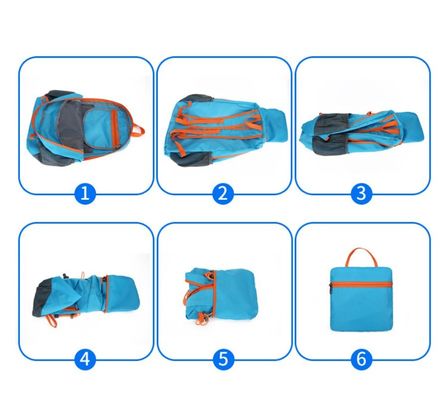 Custom Logo Nylon Sport Fitness-Taschen Klapptaschen Leichtgewicht Wasserdicht Ausfahrt Rucksack