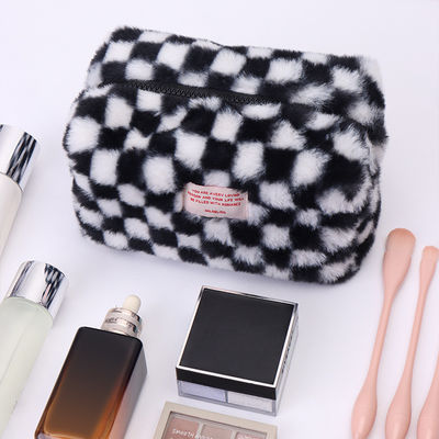 Großkapazität Gingham Make-up Tasche mit angepasster Farbe und Handtuch Stickerei Logo