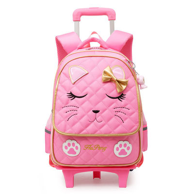 Customized Logo Mode Kinder Kinder Cartoon Rad Trolley Schultasche für die Vorschule