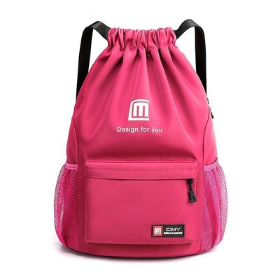 Hauptmaterial Leinwand Schnur Rucksack Leichtgewicht Gym Tasche für Sport Basketball Logo