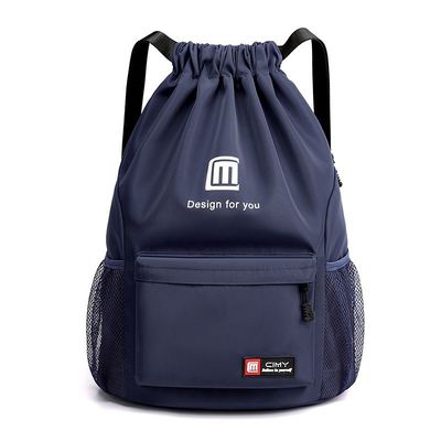 Hauptmaterial Leinwand Schnur Rucksack Leichtgewicht Gym Tasche für Sport Basketball Logo
