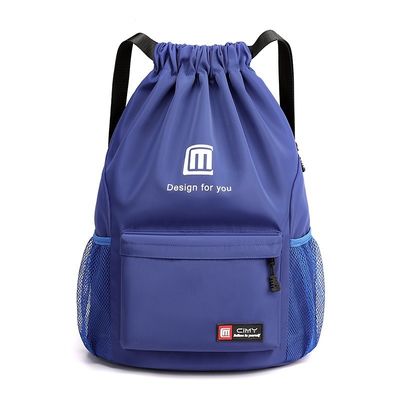Hauptmaterial Leinwand Schnur Rucksack Leichtgewicht Gym Tasche für Sport Basketball Logo