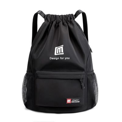 Hauptmaterial Leinwand Schnur Rucksack Leichtgewicht Gym Tasche für Sport Basketball Logo