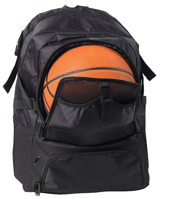 Sport-Rucksack mit großem Gepäck in hellen Farben mit individuellem Logo und Buchstabenmuster