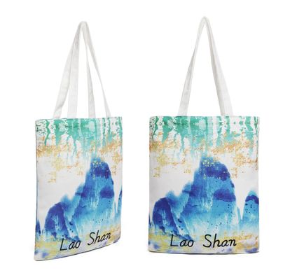 Benutzerdefiniertes Logo akzeptiert Tote Bag recycelbare Baumwolle Leinwand Großgröße mit Reißverschluss Tasche