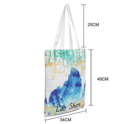 Benutzerdefiniertes Logo akzeptiert Tote Bag recycelbare Baumwolle Leinwand Großgröße mit Reißverschluss Tasche