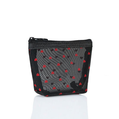 Love Mesh Kosmetiktasche Große Kapazität und benutzerdefiniertes Logo für mühelosen Zugang zu Kosmetika