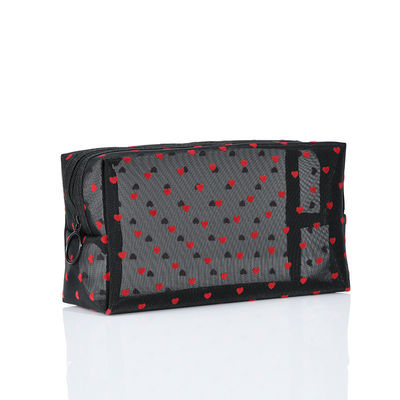 Love Mesh Kosmetiktasche Große Kapazität und benutzerdefiniertes Logo für mühelosen Zugang zu Kosmetika