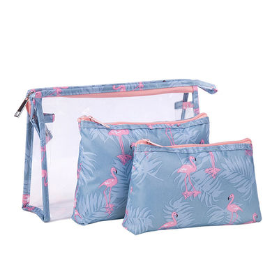 Akzeptable OEM/ODM Modische PVC-Drei-Stücke-transparente Lagertasche für Toilettenartikel