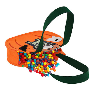 Kürbisschale aus Filz zum Sammeln von Süßigkeiten oder Spielzeugen bei der Halloween-Feier