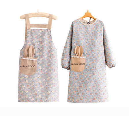 Küchenchefs Uniform Custom Print Logo Frauen Verstellbare Baumwolle Polyester Bib Küchenvorhang