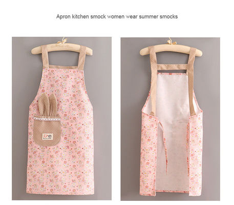 Küchenchefs Uniform Custom Print Logo Frauen Verstellbare Baumwolle Polyester Bib Küchenvorhang