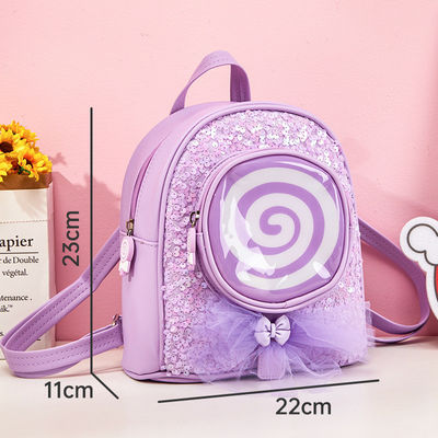 Alltägliches Schulleben Farbenfrohe Kinder-Cartoon-Schultaschen mit Design-Glitzer-LED-Lichter