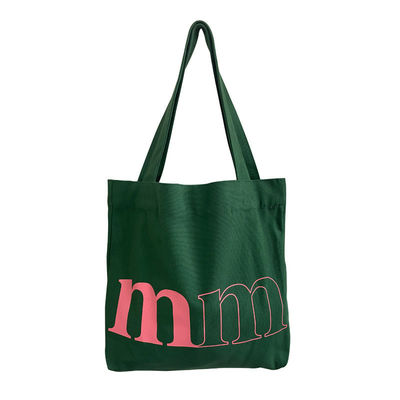Personalisierte Logo einfache Gelegenheitsbrief Leinwandtasche für Frühjahr Sommer grüne Schultertasche