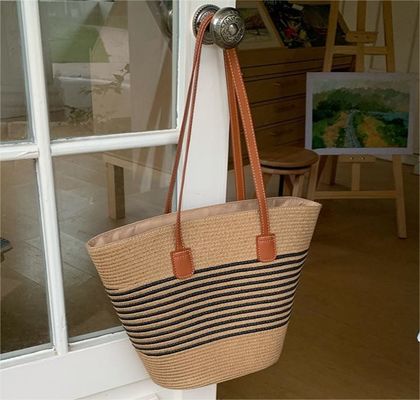 Neueste Mode Mexiko Französisch Basket Stroh Weave Beach Taschen 2024 Tote Tasche für Frauen