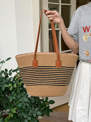 Neueste Mode Mexiko Französisch Basket Stroh Weave Beach Taschen 2024 Tote Tasche für Frauen