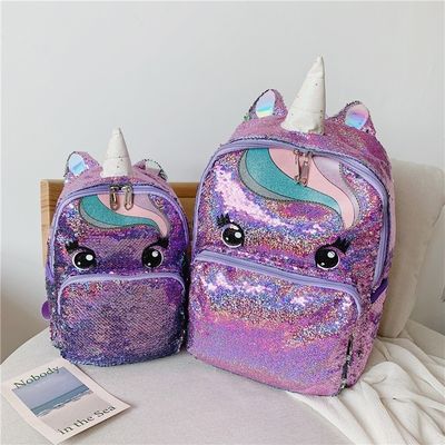 Custom Logo Regenbogen Glitter Schultaschen für Jugendliche Mädchen Neueste Mode