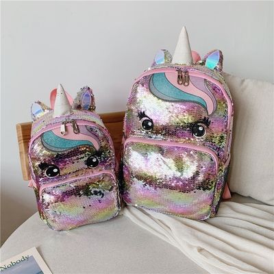 Custom Logo Regenbogen Glitter Schultaschen für Jugendliche Mädchen Neueste Mode
