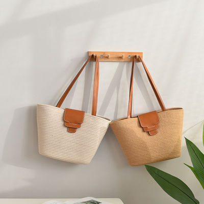 Akzeptable OEM/ODM angepasste Farbe Frauen Strohstrandtasche für Sommerreisen