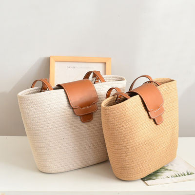 Akzeptable OEM/ODM angepasste Farbe Frauen Strohstrandtasche für Sommerreisen