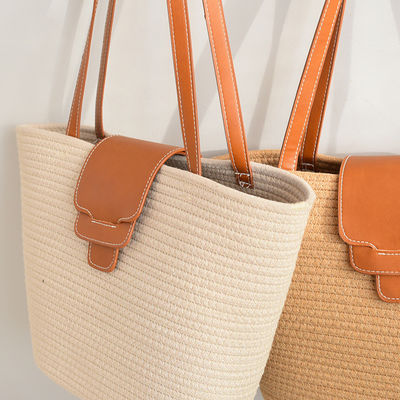 Akzeptable OEM/ODM angepasste Farbe Frauen Strohstrandtasche für Sommerreisen