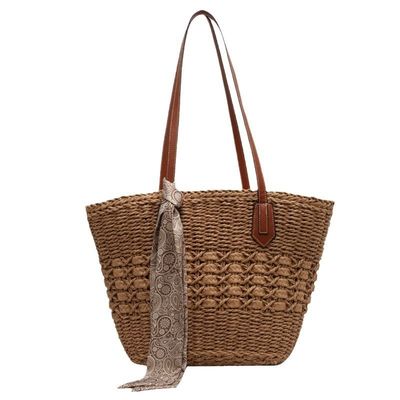 2024 Fashion Frauen Strohstrandtasche kundenspezifische Tote-Tasche mit Strohmaterial